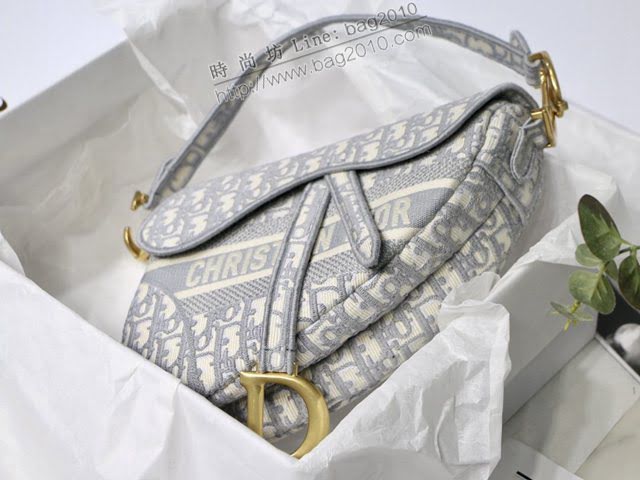 Dior女包 迪奧saddle Oblique限定款刺繡馬鞍包 Dior手提肩背包  dfk1850